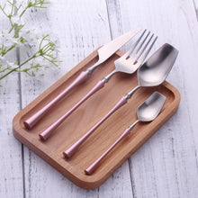 Load image into Gallery viewer, 8pcs/lot Gold Portable Cutlery Stainless Steel Table Knife Spoon Fork Set