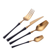 Load image into Gallery viewer, 8pcs/lot Gold Portable Cutlery Stainless Steel Table Knife Spoon Fork Set