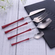Load image into Gallery viewer, 8pcs/lot Gold Portable Cutlery Stainless Steel Table Knife Spoon Fork Set