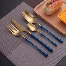 Load image into Gallery viewer, 8pcs/lot Gold Portable Cutlery Stainless Steel Table Knife Spoon Fork Set