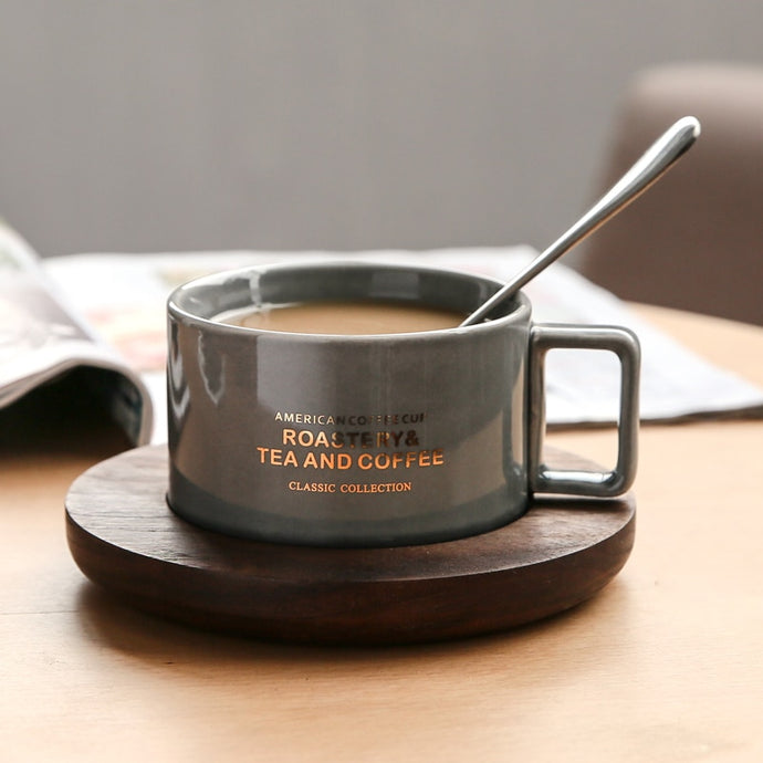 Creative American Style Coffee Cups With Spoon Continental Tea Set