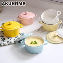 Load image into Gallery viewer, Ceramic Rice Bowl Tableware Candy Double Handle Soup Bowls