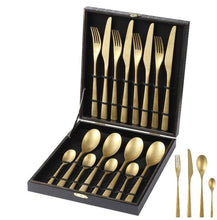 Load image into Gallery viewer, 24 Pcs/set Golden Making old Cutlery Dinner Table Sets
